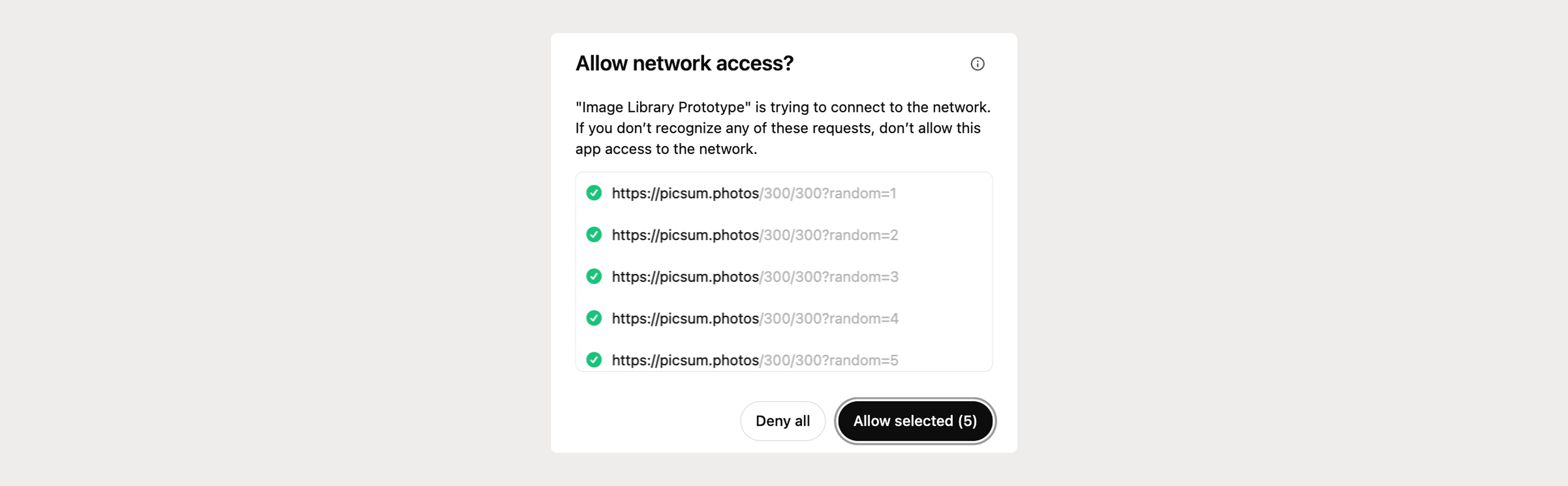 Allow network access