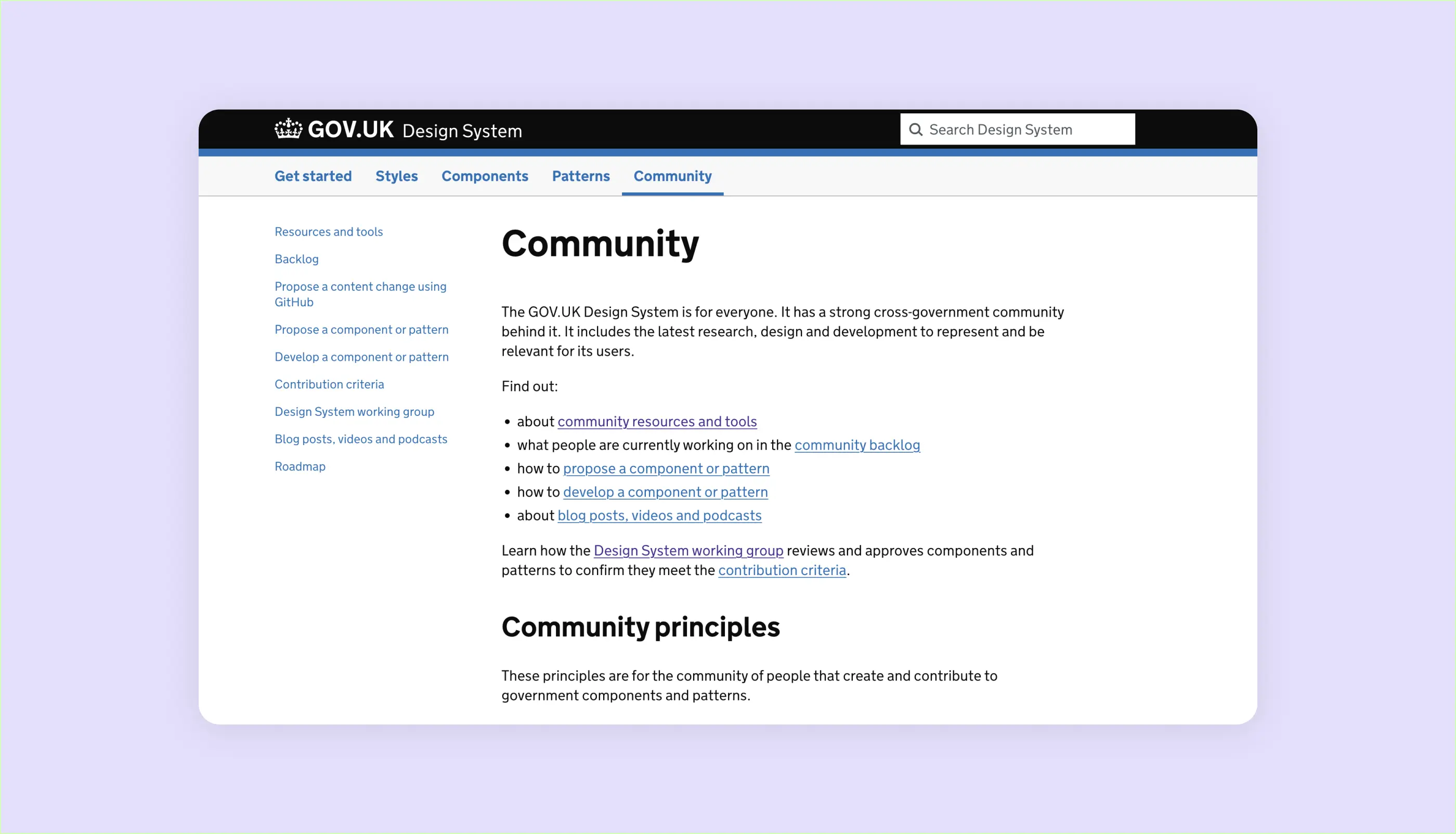 Design systems documentation