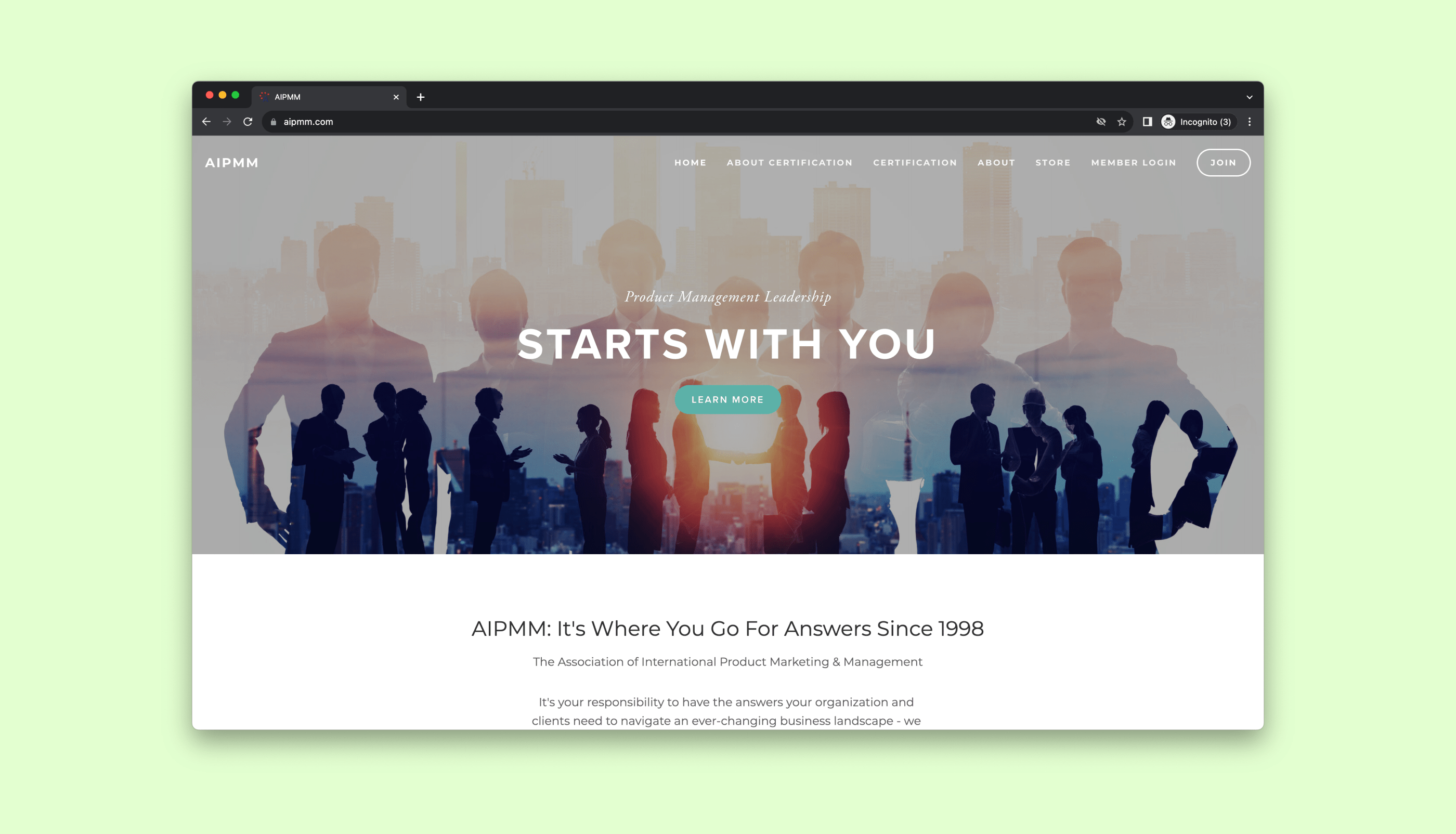 AIPMM website screenshot