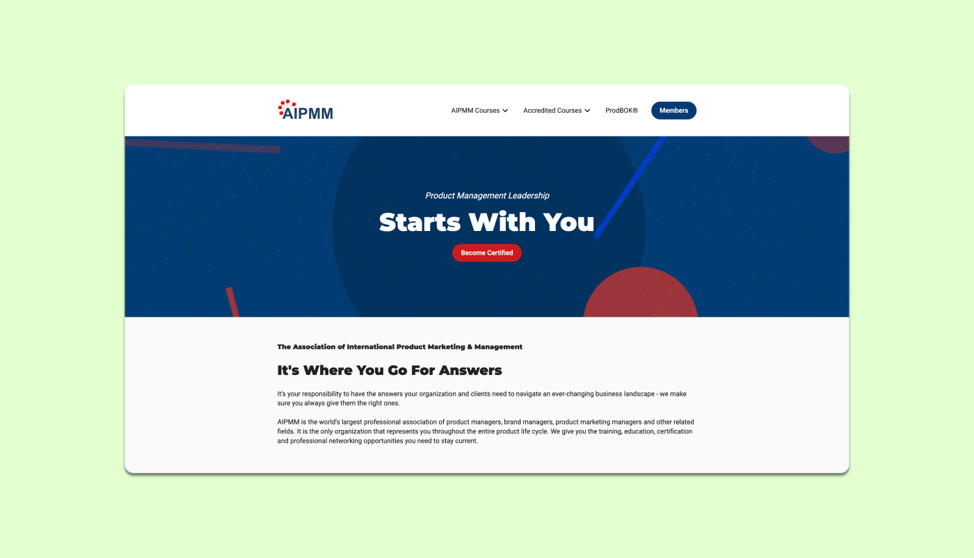 AIPMM website screenshot